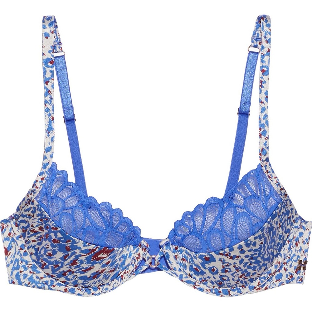 Savage X Fenty Blue Floral Lacehalf cup sorry not sorry Bra